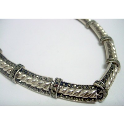 Marcasite Necklace Rope+Toggl 16"