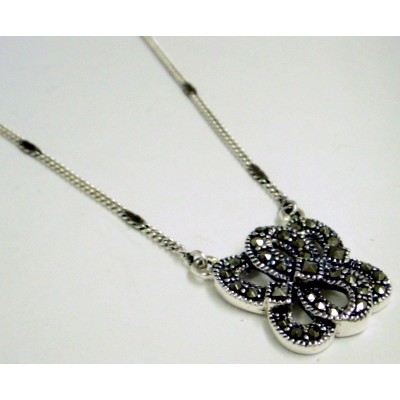 Marcasite Necklace Z Triple Eight[8] 17"