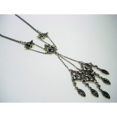 Marcasite Necklace Rhombus Wondow Chandeleir with Marquis D