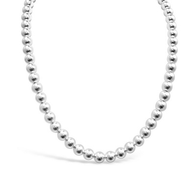 STERLING SILVER BRACELET 8MM BEAD 18" E-COATED