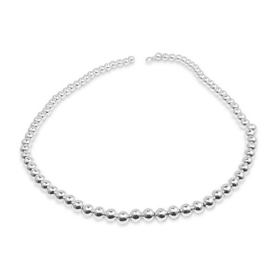 STERLING SILVER NECKLACE BEAD 6 MM ALL AROUND-ECOATED 18 INCHES