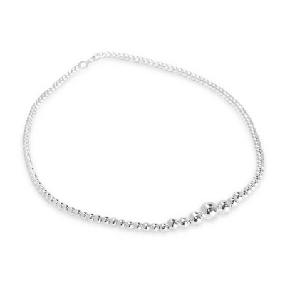 STERLING SILVER NECKLACE BEAD GRADUAL BEADS 8MM TO 3MM -ECOATED