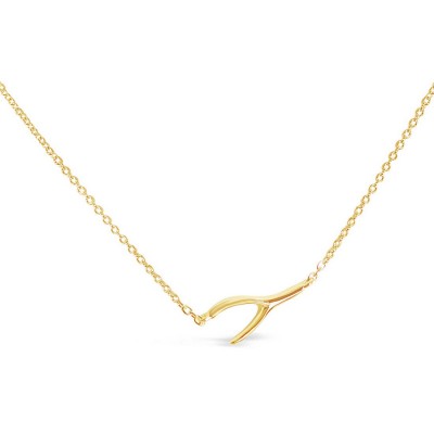 Sterling Silver Necklace Wish Bone Tiny Sideway Chain 16+1 Inc 5S-1098Gd