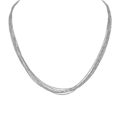 Sterling Silver Necklace 6 Strand Chain