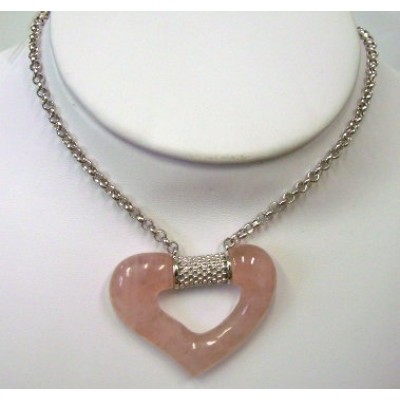 Sterling Silver Necklace Rolo Chain with Illusion Tube Open Roseq