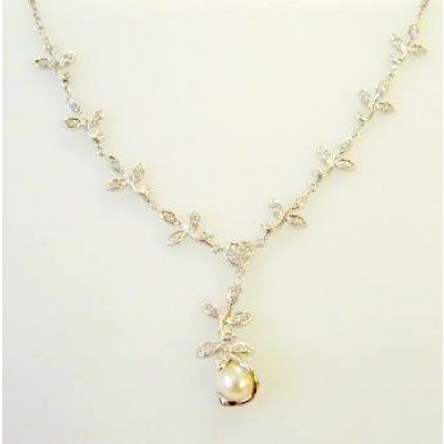 Sterling Silver Necklace Y Shaped Rolo Chain with Filigree Marqui