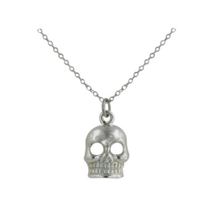 Sterling Silver Necklace Skull with 18" Chain-2S-3204-E-