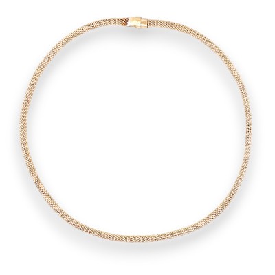 Sterling Silver Necklace Width 4.5mm Rose Gold Plate Diamond Cu