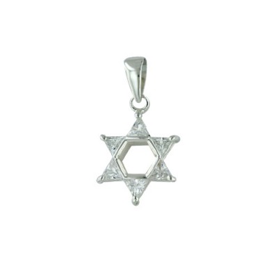 Brass Pdnt 12X12Mm Small Open Jewish Star Triangl