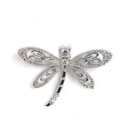 Brass Pendant Dragonfly Clear Cz On Wings, Head, A, Clear
