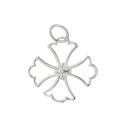 Brass Pendant Simple Open Victorian Cross