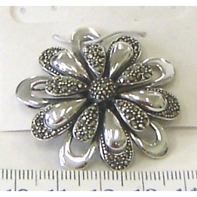 Marcasite Pendant Multicolor Petals Flower--Anti Sp