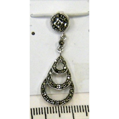Marcasite Pendant Triple Open Tear Drop