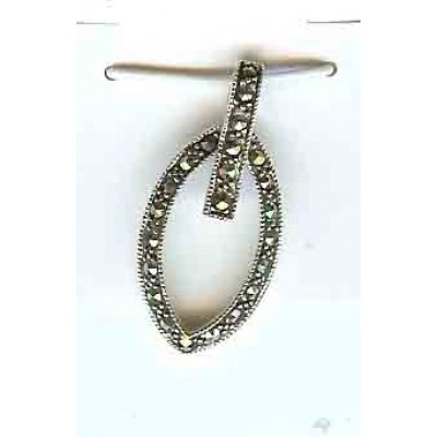 Marcasite Pendant Open Marquis (2M-1576Z)