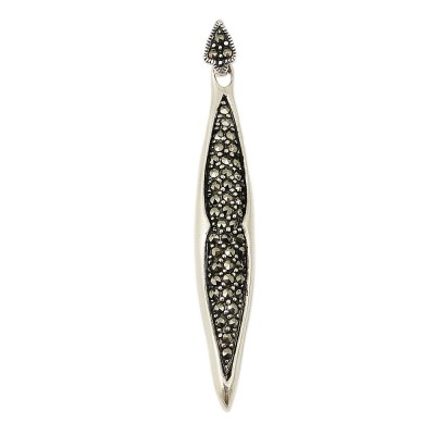 Marcasite Pendant 12X52 Mq Dbl-Side "Insert" Pdt-"Js"