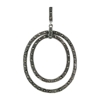 Marcasite Pendant with Two Oval Hoops