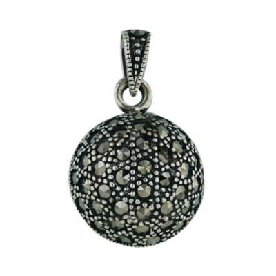 Marcasite Pendant Small Round Dome Marcasite Paved