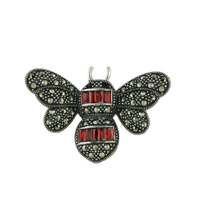 Marcasite Pendant Marcasite Butterfly with Small Rectangula