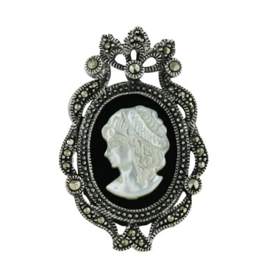 Marcasite Pendant Cameo Marc. Frame Bezel
