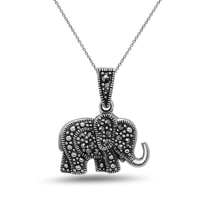 MARCASITE PENDANT ELEPHANT PAVE WITH MARCASITE
