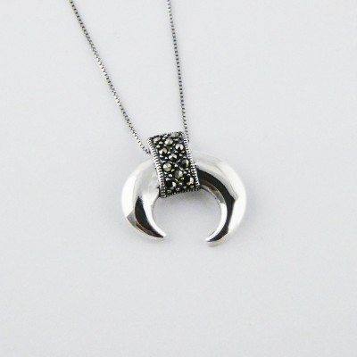 Marcasite PENDANT HORN (CRESCENT MOON) MARCASITE BELT CEN-6M-1941Z
