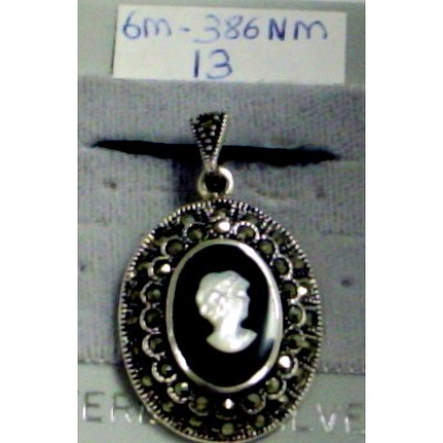 Marcasite Pendant with Cameon Girl Figure