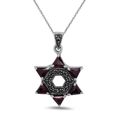 MS Pdnt Jewish Star Gn Cz, Red