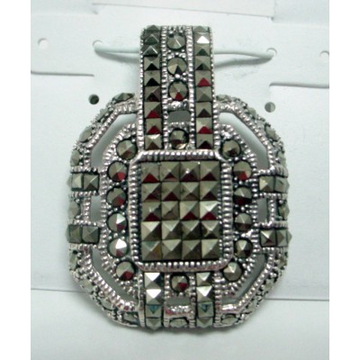 Marcasite Pendant Octagon Square Marcasite