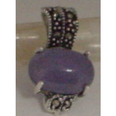 Marcasite Pendant Oval P. Jade