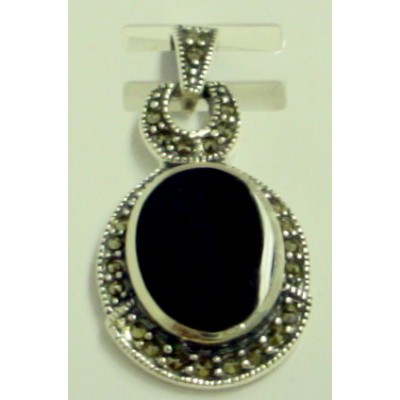 Marcasite Pendant Oval N Z Around U Z Top