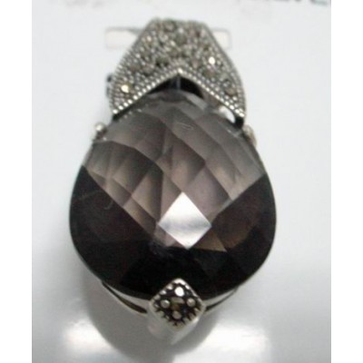 Marcasite Pndt Chess Cut Tear Drop Smky Cubic Zirconia with Fish Tail S