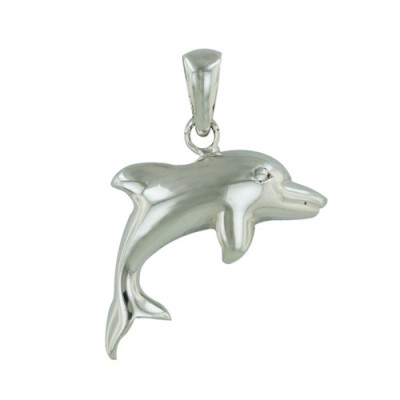 Sterling Silver Pndt Plain Single Dolphin--E-Coat--