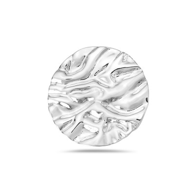 Sterling Silver Pendant 25mm Round Hammered--E-Coat