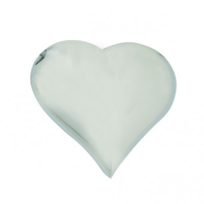 Sterling Silver Pdnt24X20mm Plain Puffy Heart with Hole Top--E-coated/N