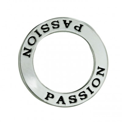 Sterling Silver Pendant Plain Circle with Word'G 'Passion'