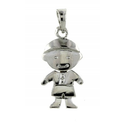 Sterling Silver Pendant Plain Moving Boy