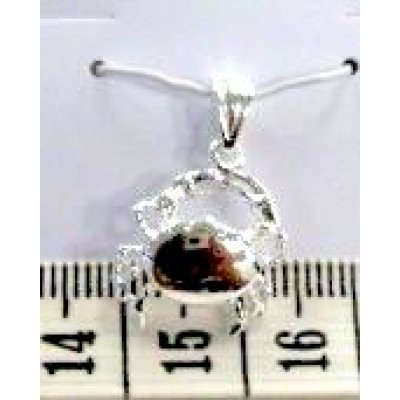 Sterling Silver Pendant Plain Crab--E-Coat