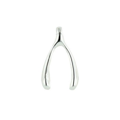 Sterling Silver Pendant Plain Wishbone--E-coated/Nickle Free--