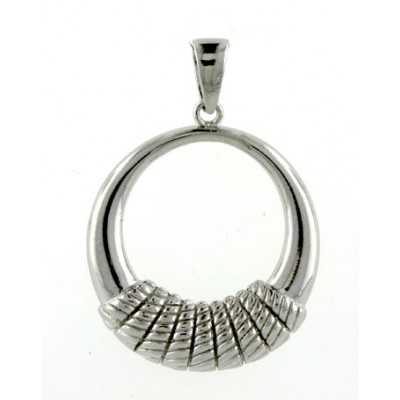 Sterling Silver Pendant Donut with Rope Wrap on