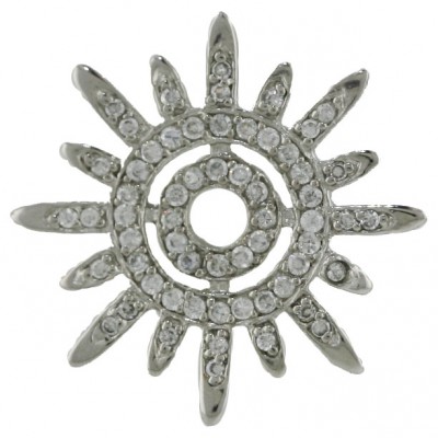 Sterling Silver Pendant Clear Cubic Zirconia Sunlight