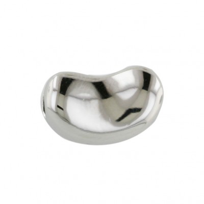 Sterling Silver Pendant (W=14mm) Plain Bean