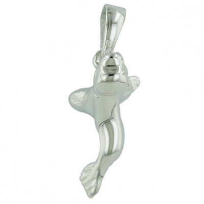Sterling Silver Pendant Plain Sea Lion--E-coated/Nickle Free