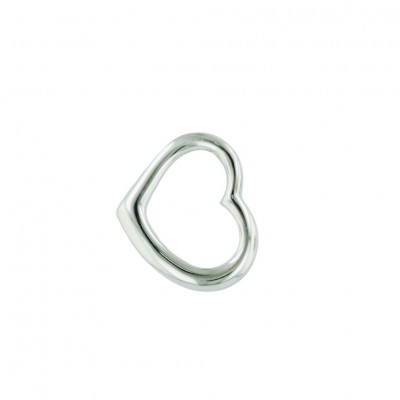 Sterling Silver Pendant Plain Floating Heart 18.5mm--E-Coated