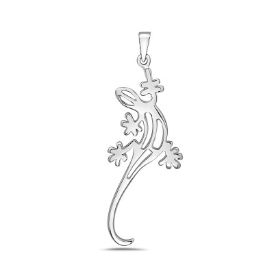 Sterling Silver Pendant Plain Open Lizard--E-coated/Nickle Free--