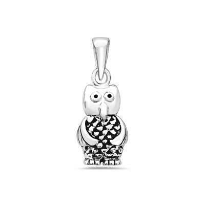 Sterling Silver Pendant of An Owl -E Coated-