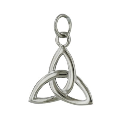 Sterling Silver Pendant Open Trinity Knot-Rhodium Plating-