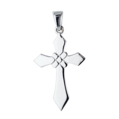Sterling Silver Pendant Plain Cross with "X" Center