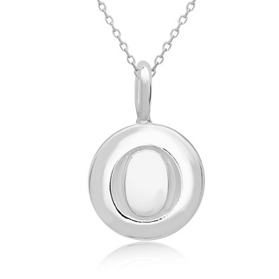 STERLING SILVER PLAIN ROUND CHARM LETTER O