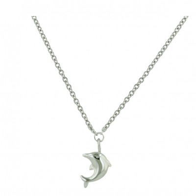 Sterling Silver Ankl 9.5 In. Plain Dolphin***Rhodium Plating/Nickle Free***