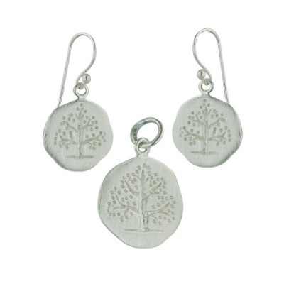 Brass Set Tree Of Life Silver Plated *Ec, Silver